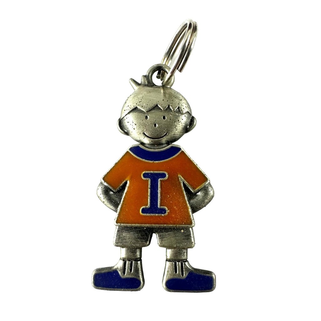 Ganz Silver Tone Enamel Charm Pendant Little Boy 